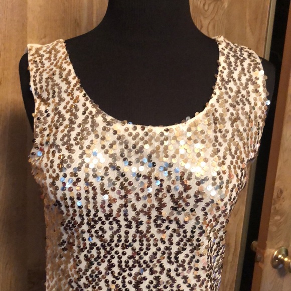 Multicolored Sequin Scoop Neck Tank Top - Picture 11 of 14